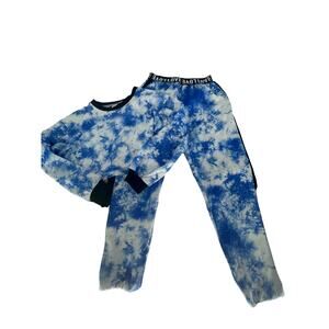 Unbranded Blue Tie Dye Youth Long Sleeve & Pants Outfit Girls Size 150 US 12